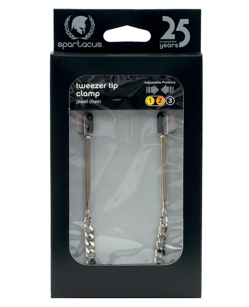 Spartacus Adjustable Tweezer Nipple Clamps W-jewel Chain