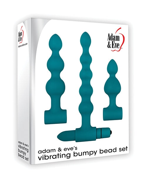 Adam & Eve Vibrating Anal Bumpy Bead Set - Teal