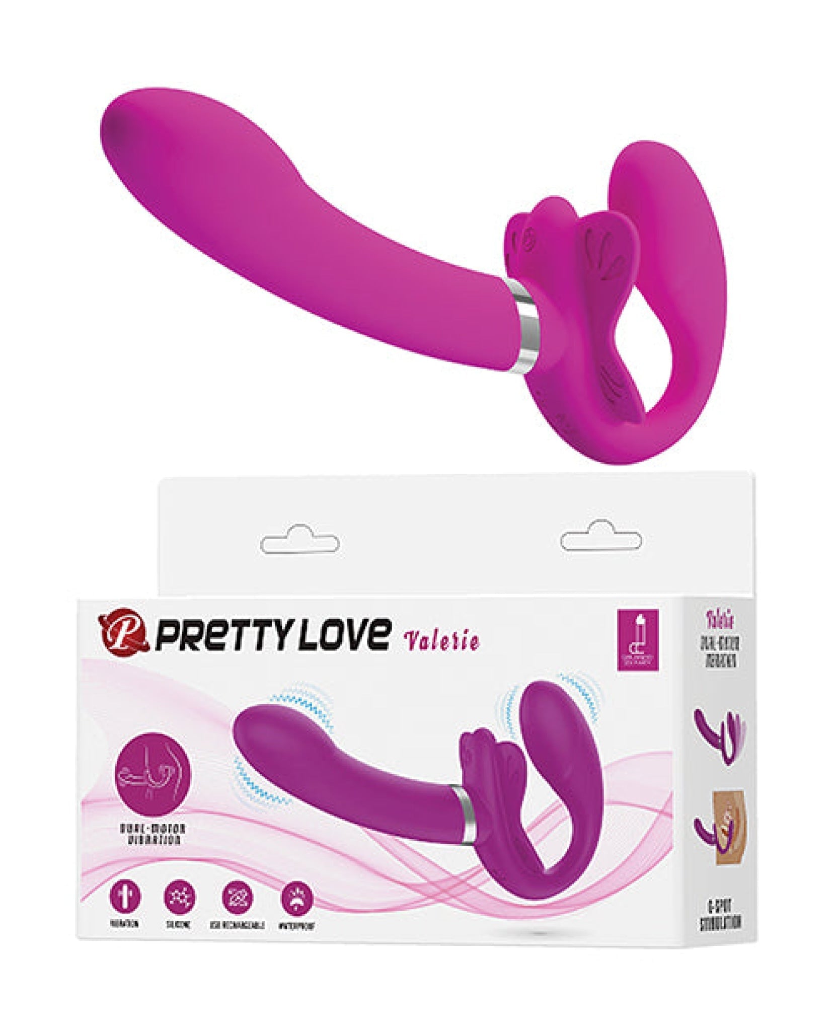 Pretty Love Valerie Strapless Strap On - Fuchsia