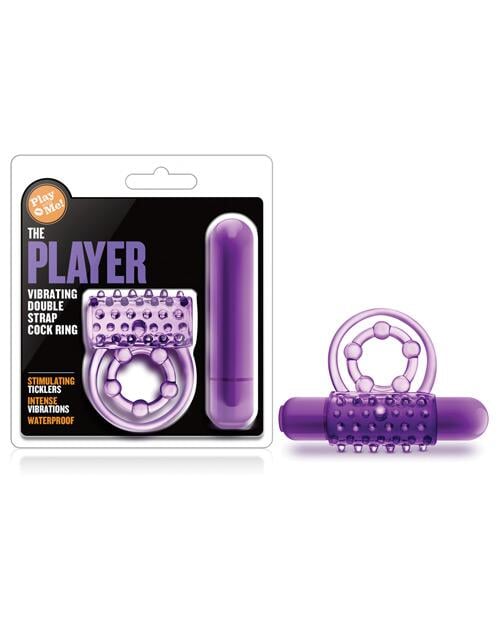 Blush Play With Me The Player Vibrating Double Strap Cockring - Purple