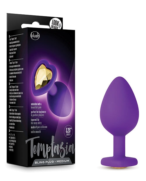 Blush Temptasia Bling Plug W-gem Medium - Purple