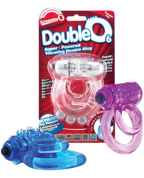 Screaming O Doubleo 6 Vibrating Double Cock Ring - Asst. Colors