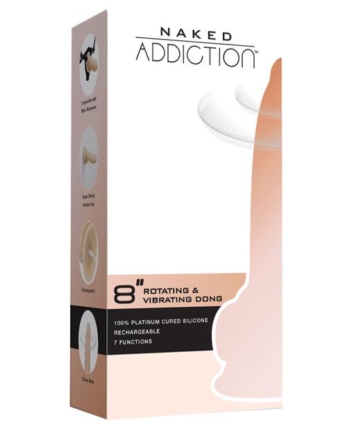 Naked Addiction 8" Rotating & Vibrating Dong - Flesh