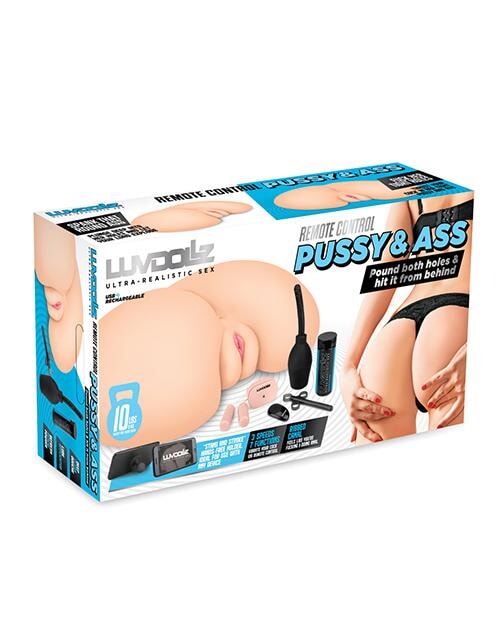 Luvdolz Remote Control Rechargeable Pussy & Ass W-douche - Ivory