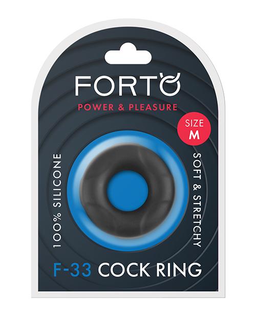 Forto F-33 21mm Liquid Silicone Cock Ring - Black