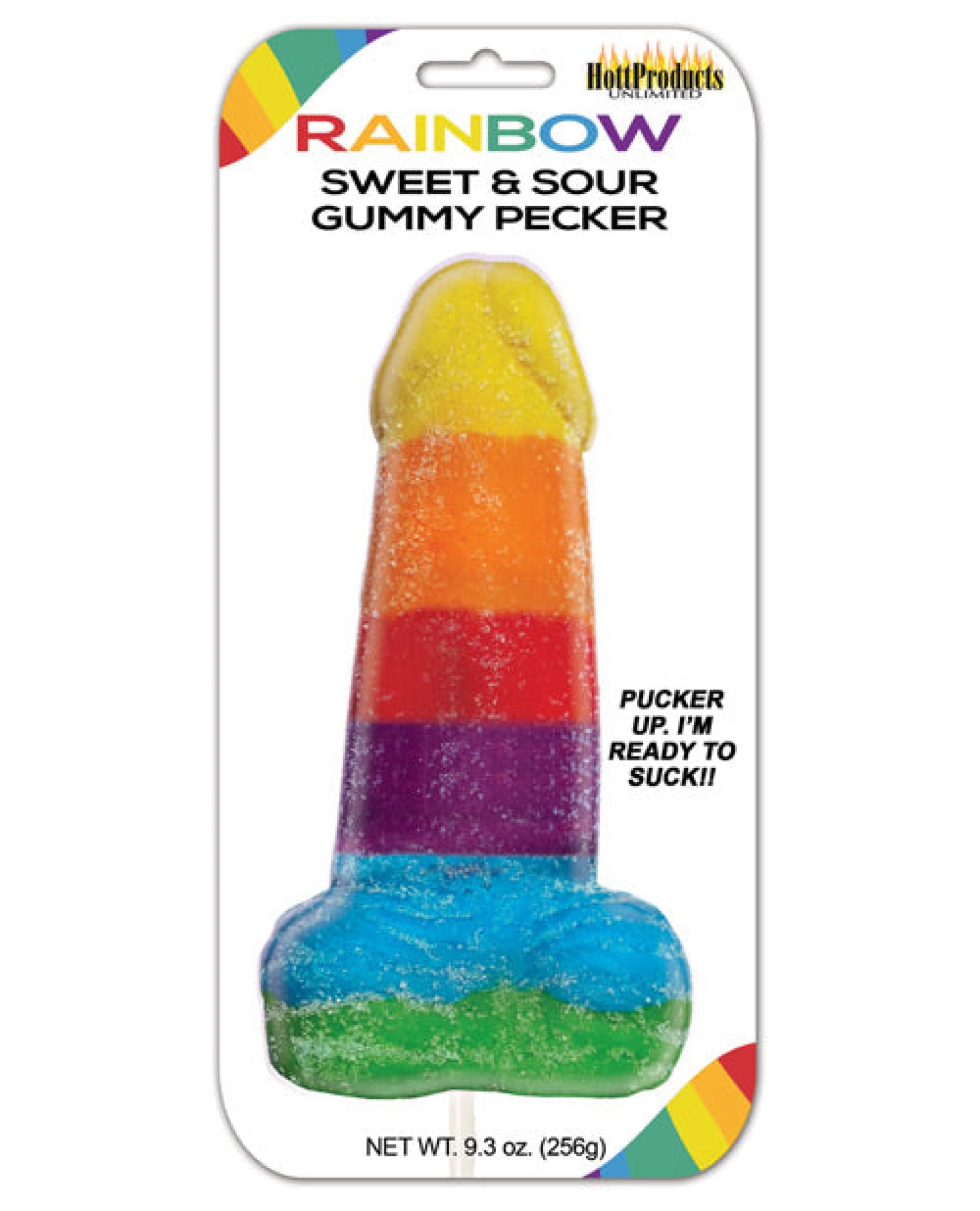 Image of Rainbow Sweet & Sour Jumbo Gummy Cock Pop