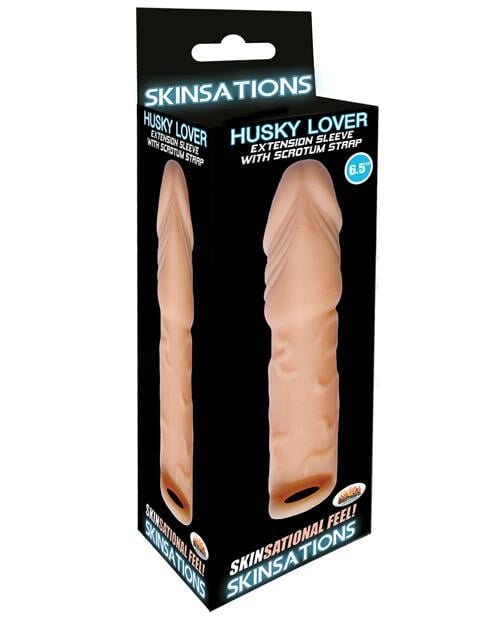 Skinsations Husky Lover 6.5" Extension Sleeve W-scrotum Strap