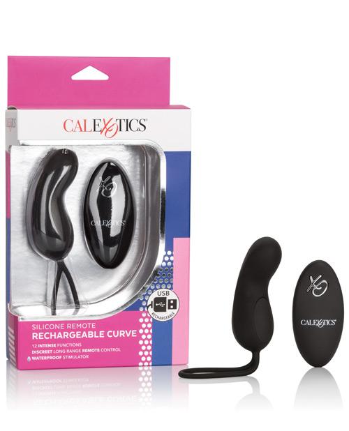 Silicone Remote Rechargeable Curve Bullet - Black