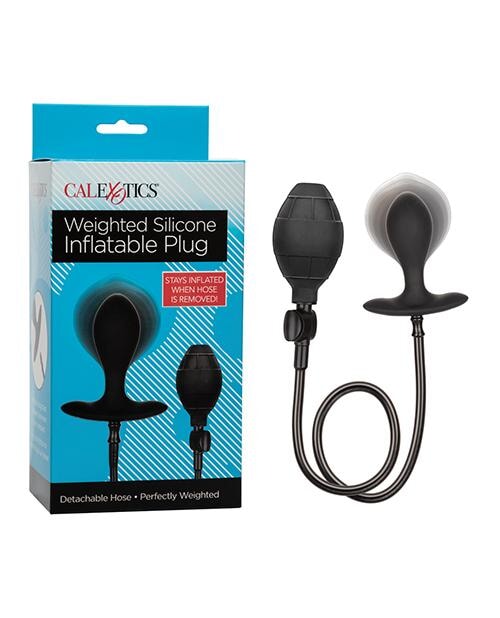 Weighted Silicone Inflatable Plug - Black