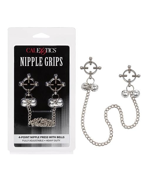 Nipple Grips 4-point Nipple Press With Bells - Silver