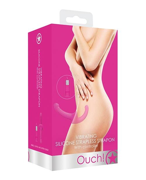 Shots Ouch Vibrating Silicone Strapless Strap On W/controller