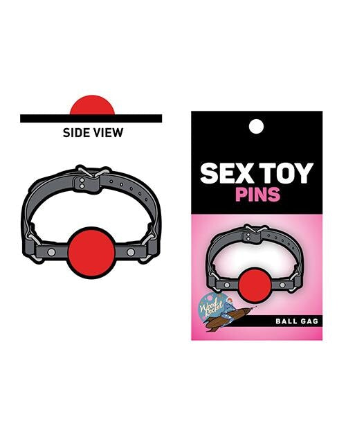 Wood Rocket Sex Toy Ball Gag Pin - Grey-red