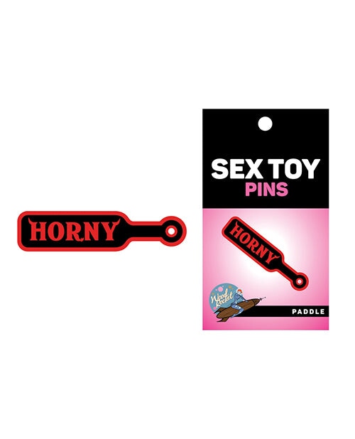 Wood Rocket Sex Toy Horny Paddle Large Pin - Black-red