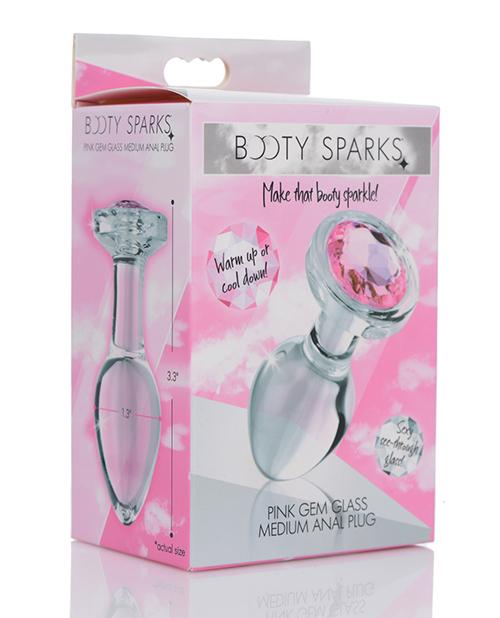 Booty Sparks Pink Gem Glass Anal Plug