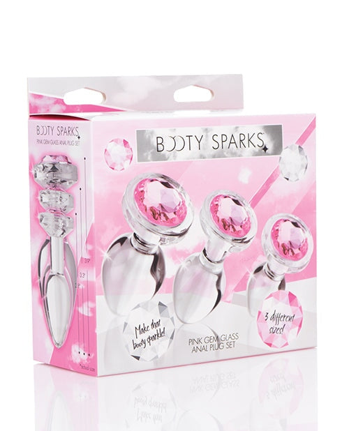 Booty Sparks Pink Gem Glass Anal Set