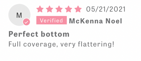 A positive five-star review of the best swimsuits from Lime Ricki