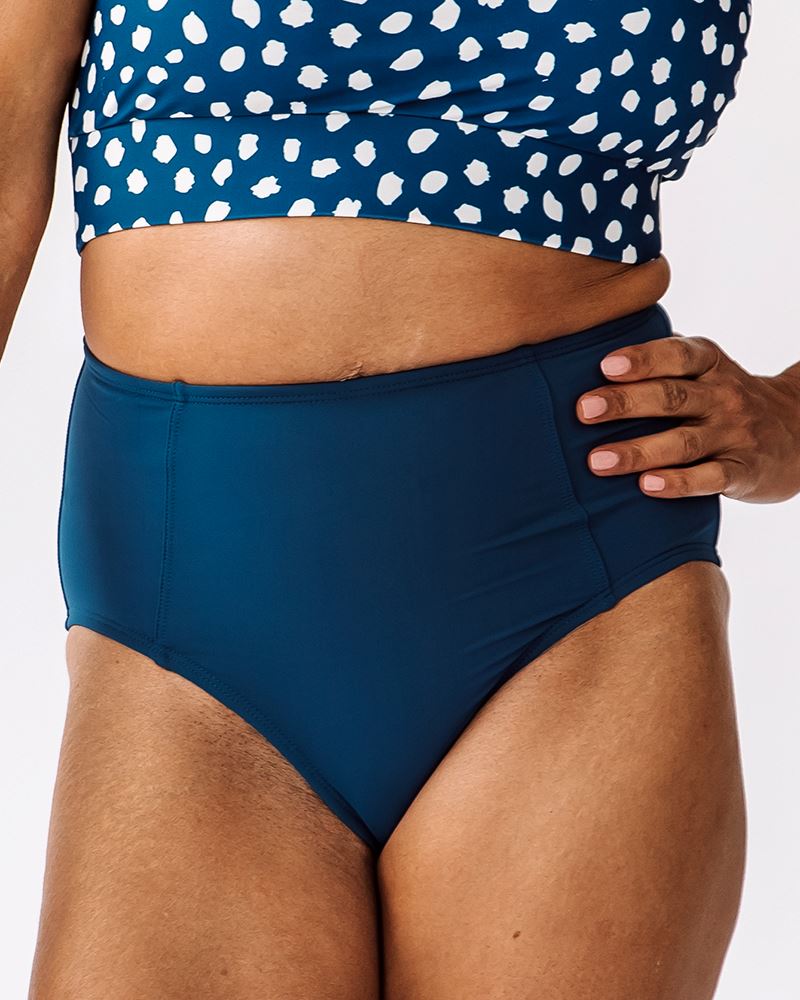 Lime Ricki Solid Navy Blue Swimsuit Bottoms Size M - 70% off