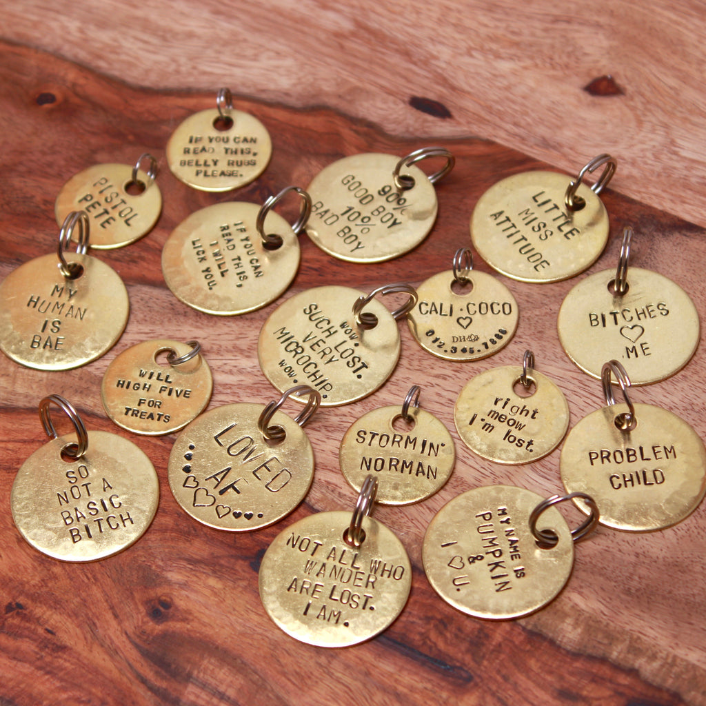 stamped dog id tags