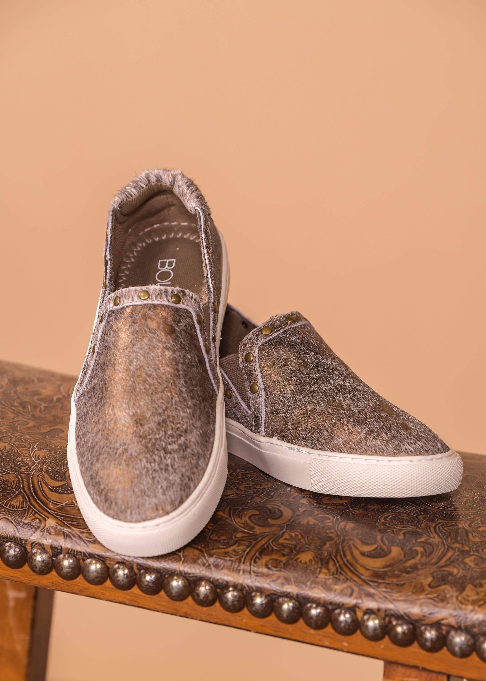 distressed slip on sneakers