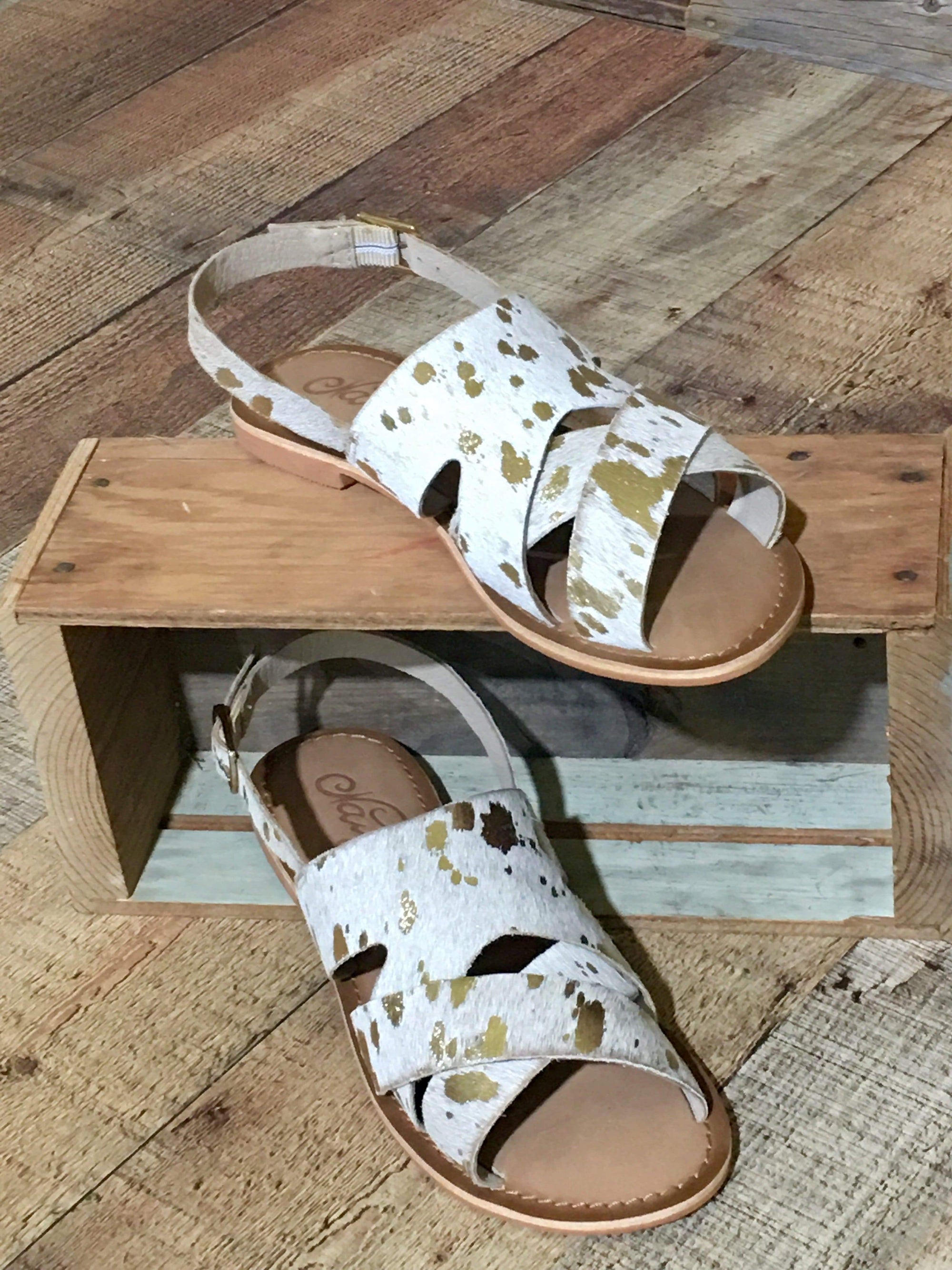 cowhide sandals