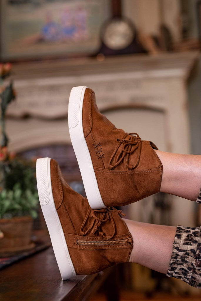 faux suede wedge sneakers