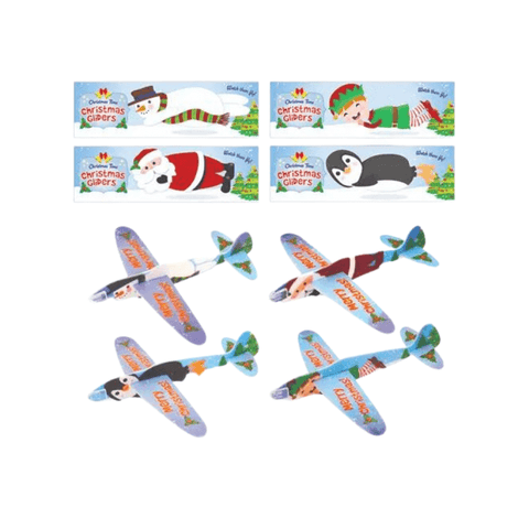 12 Pack of Christmas Flying Gliders