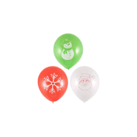 Christmas Red Green & White Balloons 12 Pack