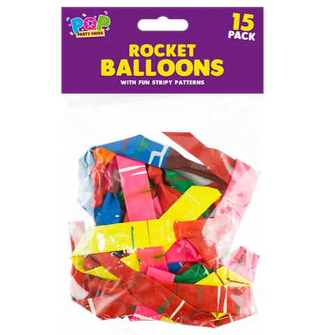 PARTY TIME 15 ROCKET BALLOONS | Cheap Toys | PoundToy