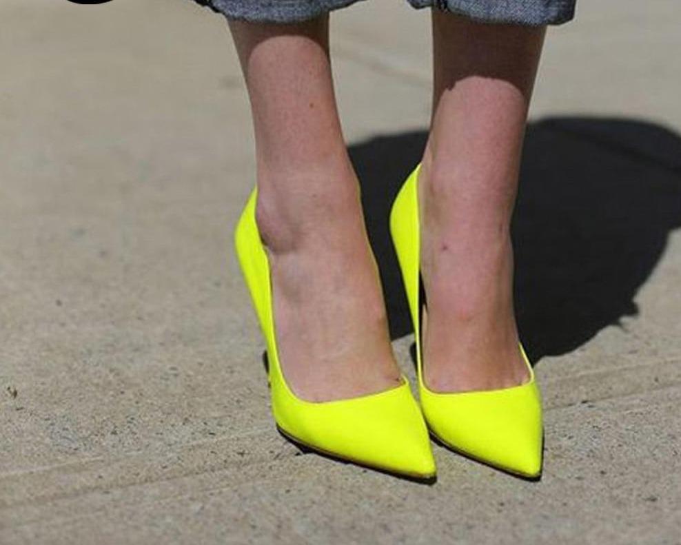 yellow neon pumps