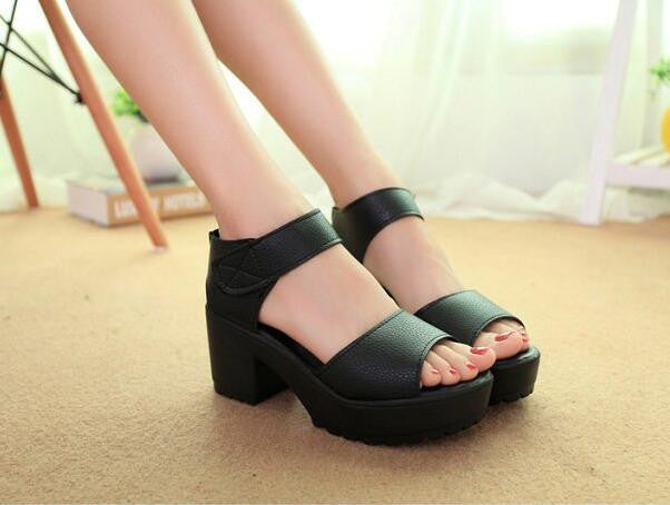 thick heel wedges