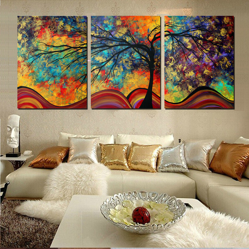 Large Wall  Art  Home  Decor  Abstract Tree Painting Colorful 