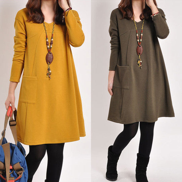 Winter Autumn Casual Maternity Dresses Pregnancy Dress for Pregnant Wo ...