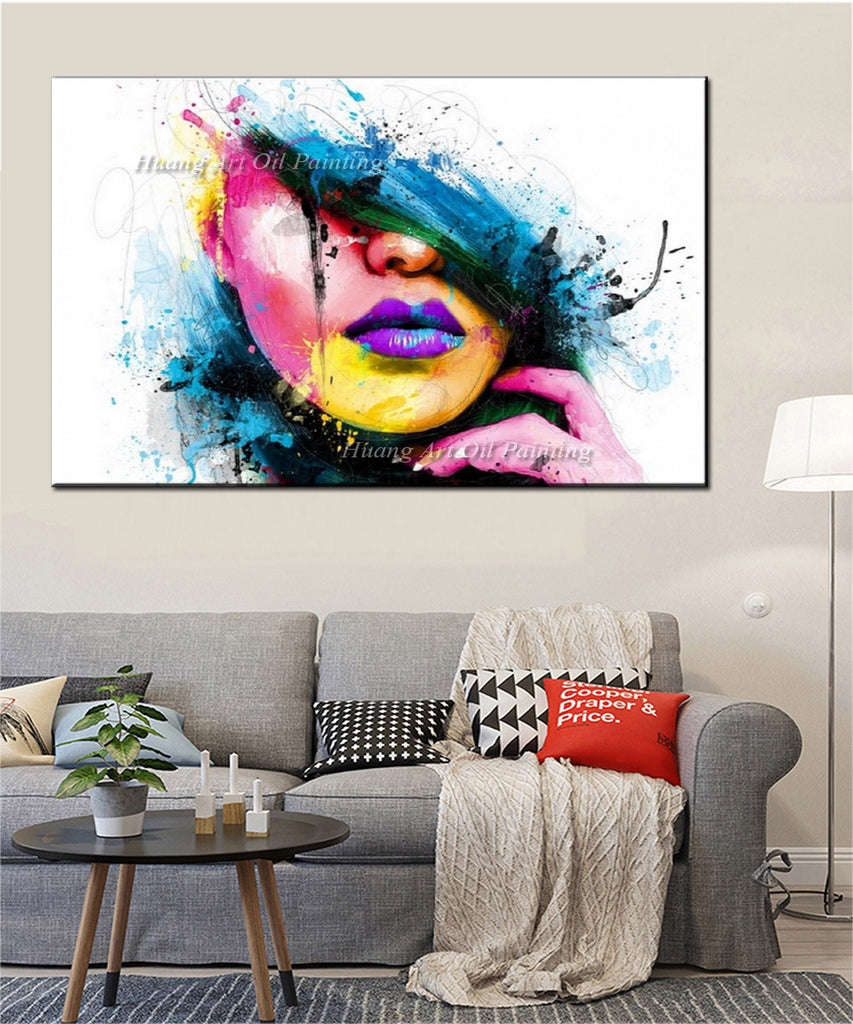 Wall Art For Large Walls Fashion Unframed Canvas Painting Sexy Women