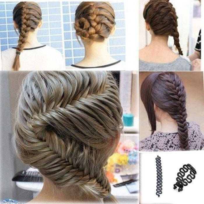 1 Pc Women Lady French Hair Braiding Tool Braider Roller Hook With Magic Hair Twist Styling Bun Maker Hair Band Accessories