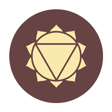 illustration of Solar Plexus Chakra brown yellow