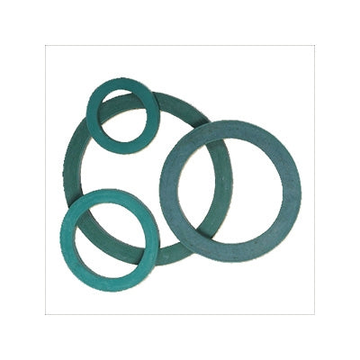 different sizes of blue green rubber rings interconnected with each other