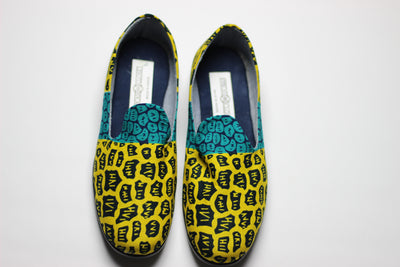 mens yellow slip on shoes