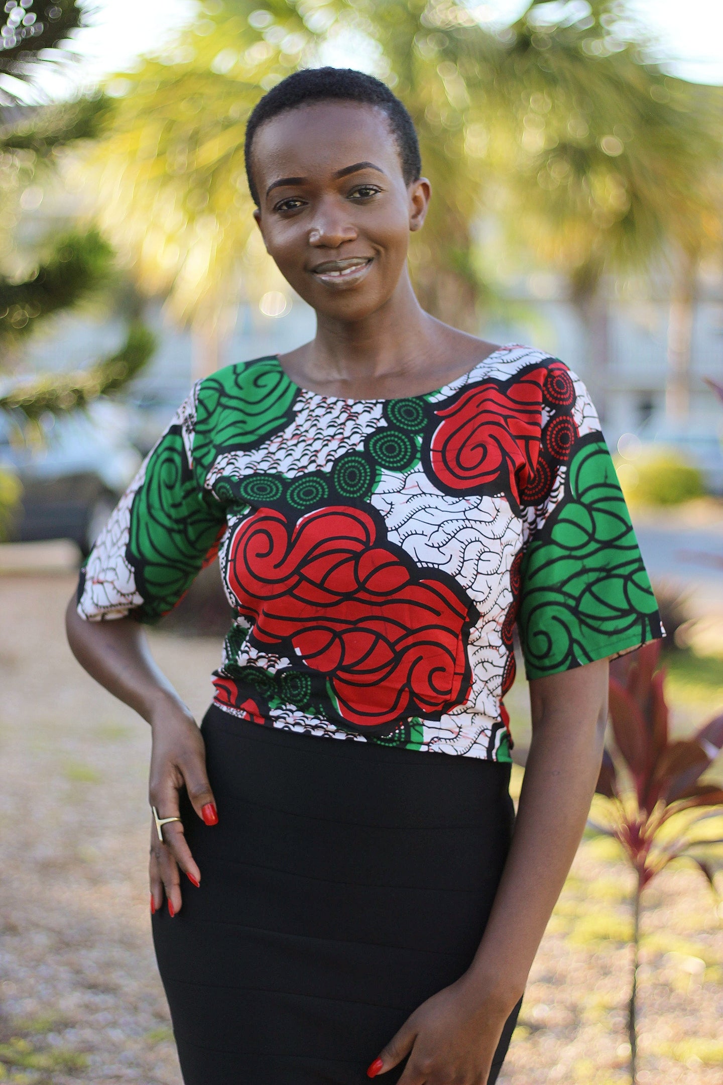 tops to wear with african print skirts