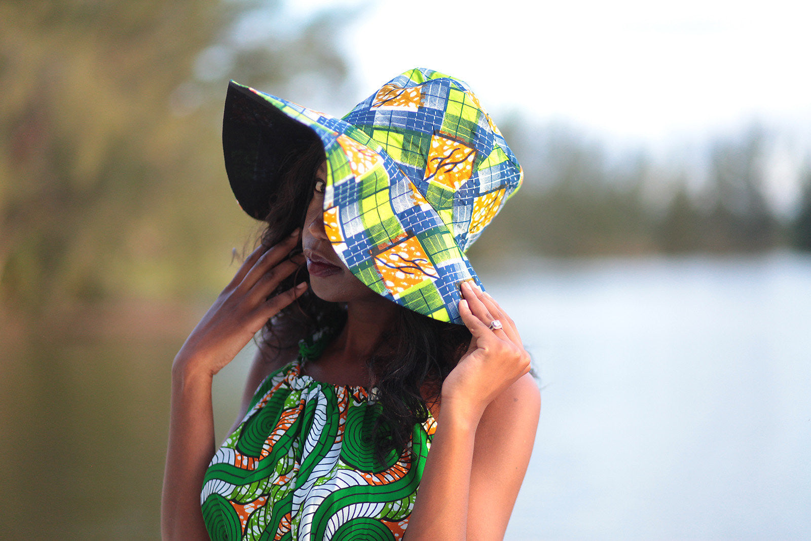 Bucket Hat / Fisherman Hat With African Print Mustard Samakaka