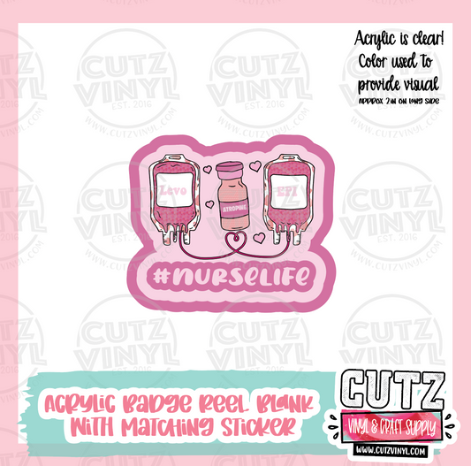 Nurse Life Bun - Acrylic Badge Reel Blank and Matching Sticker – Cutz Vinyl  and Craft Supplies