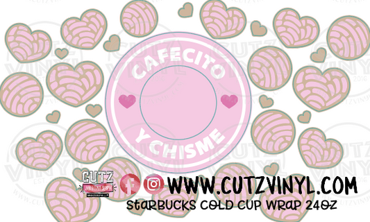 Starbucks cold cup tumbler Glitter vinyl AMIGAS CAFECITO Y CHISME