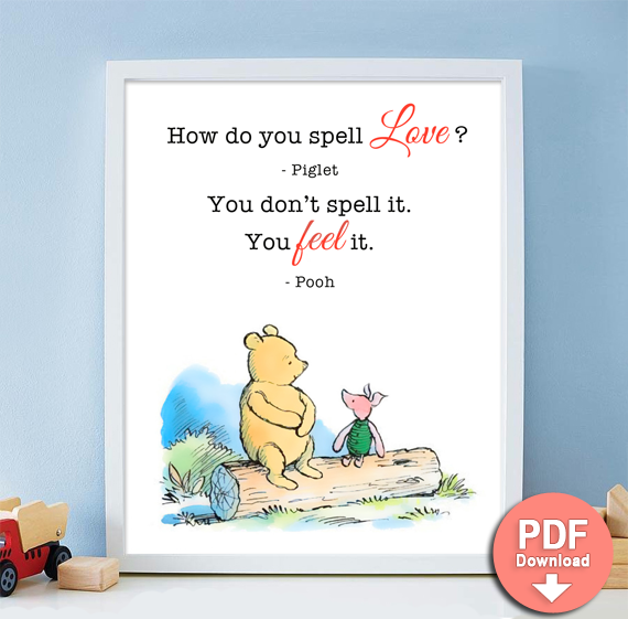 How do you spell love Printable Quote Winnie the Pooh ...