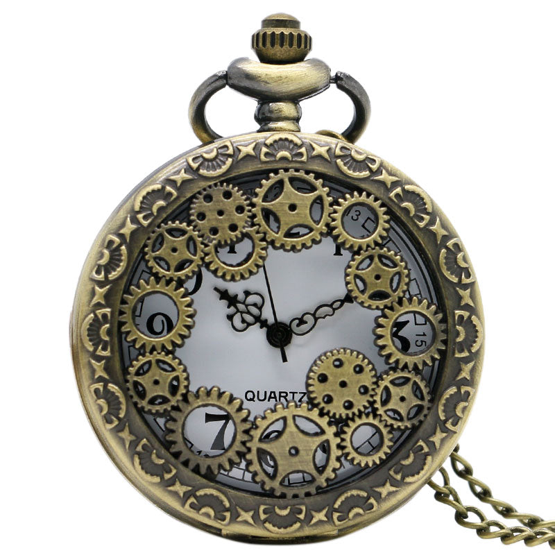 pocket watch with gears