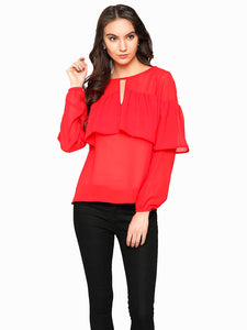 Rose Red Layered Top