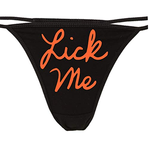 Knaughty Knickers Womens Cute And Sexy Lick Me In Cursive Thong Large Cat House Riot 7767