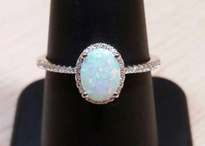 Opal Ring with Halo - Ring - AlphaVariable