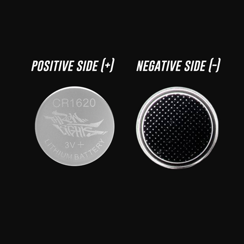 Coin cell battery positive and negative