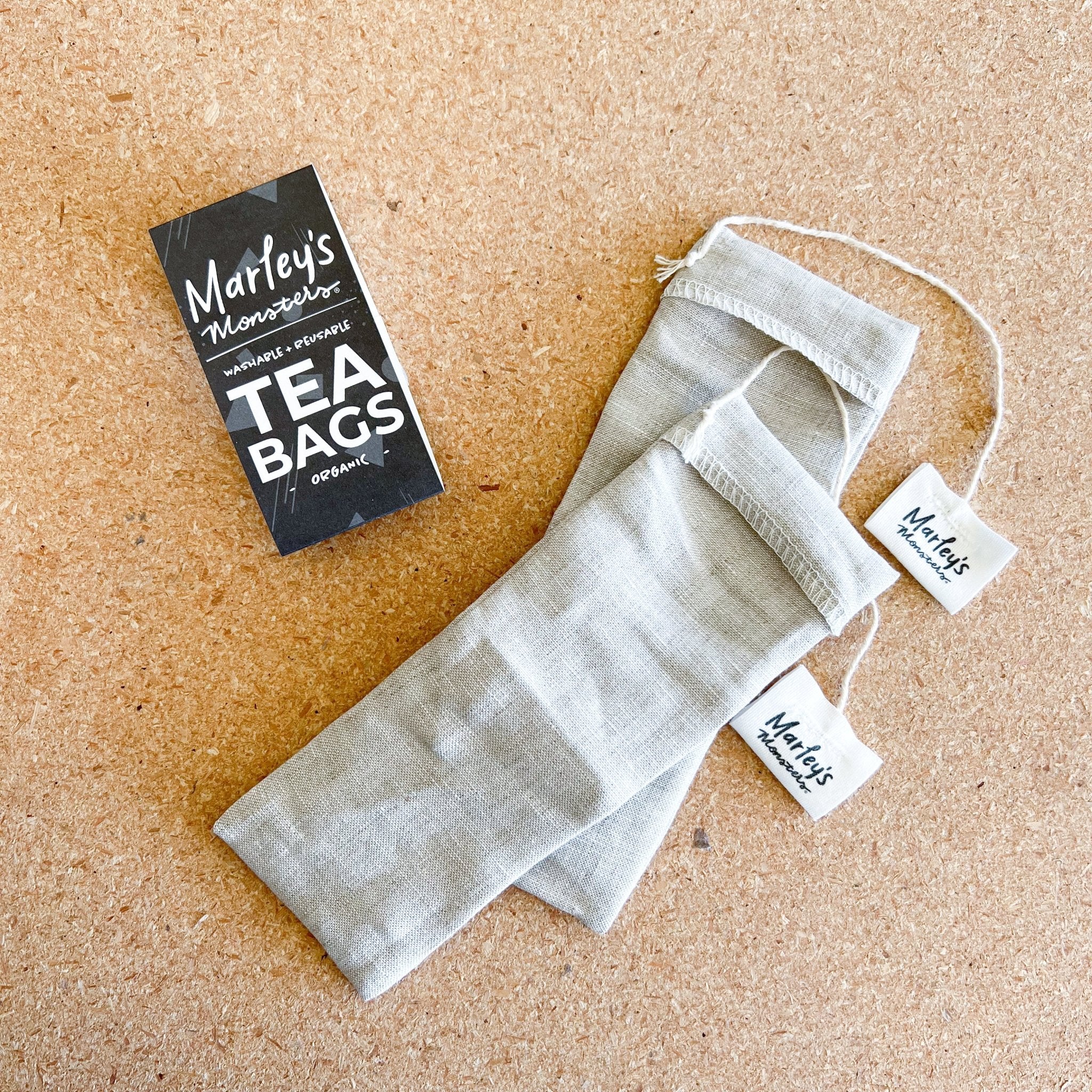 Organic Reusable Tea Bags - 2 Pack Linen Tea Bag