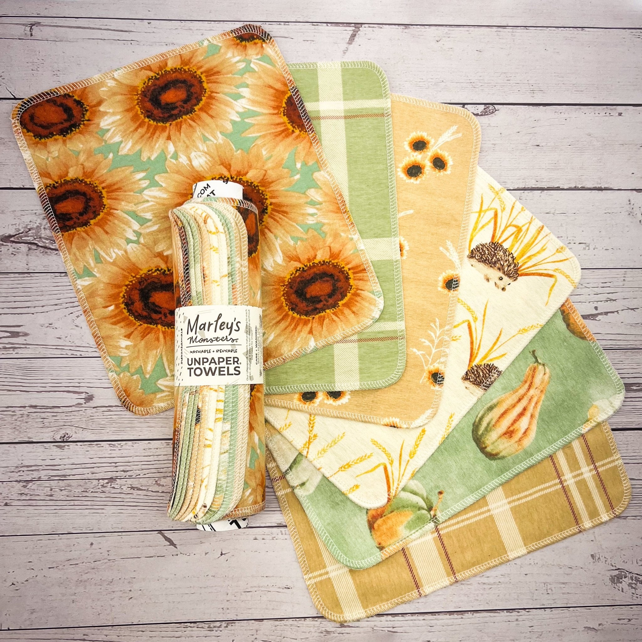 Kitchen Tea Towel: Pumpkin Patch Prints | Marley's Monsters Fall Trucks