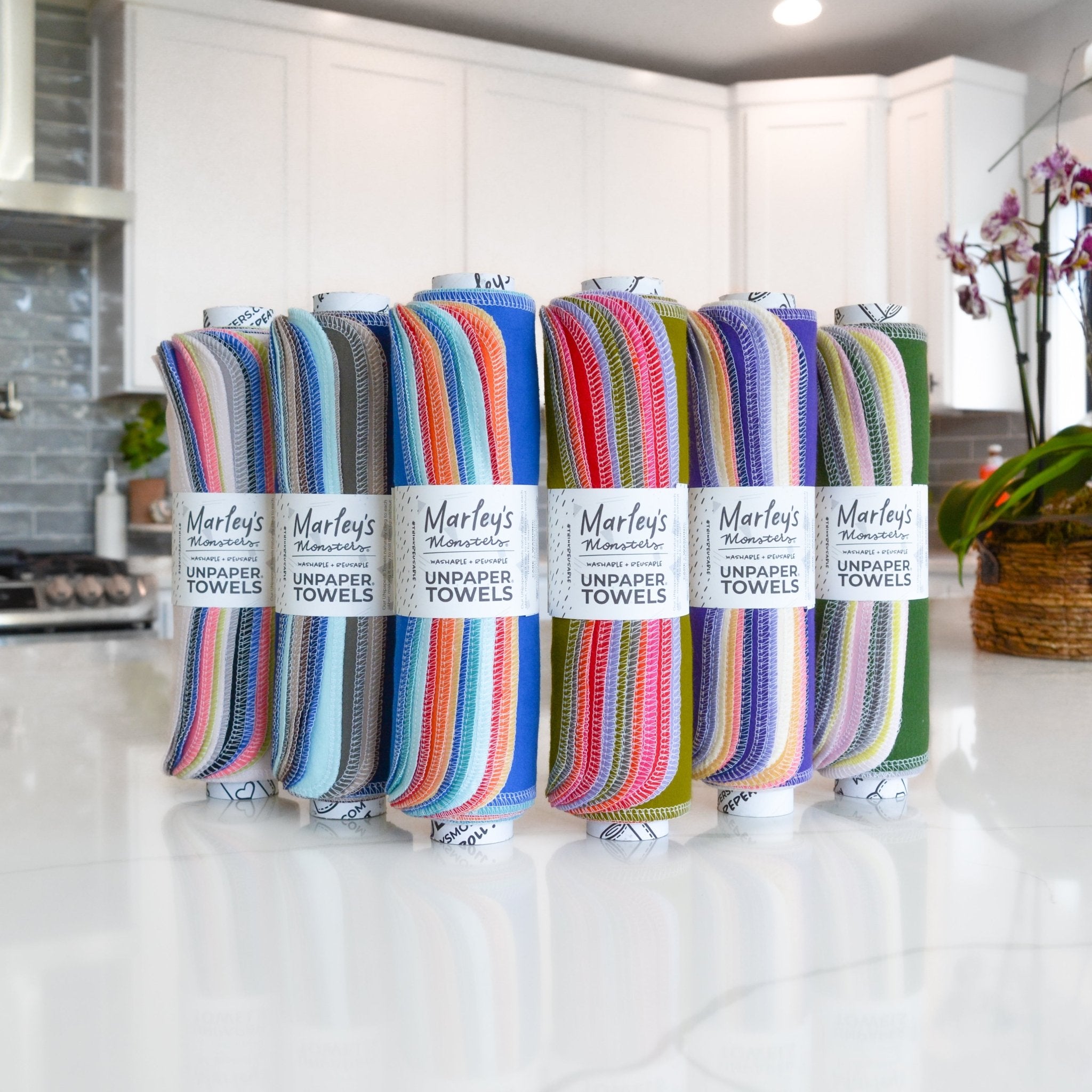 Spring Collection Reusable Paperless Towels - One Dozen washable reusable  paper towels for kitchen (Spring Mix Natural)